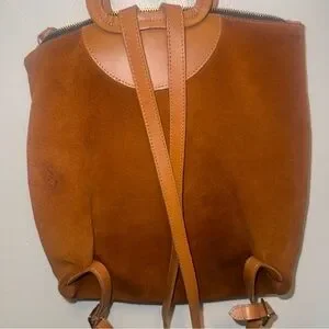 Clare V. Marcelle Brown Suede Backpack with Red & Blue Stripes & Gold Hardware Clare V | Bags | Clare V Marcelle Backpack Brown Suede With  main image 4